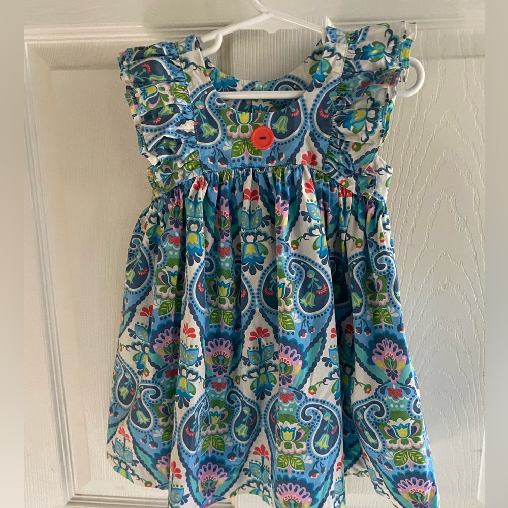 Super cute Eleanor Rose blue tulip patterned dress.